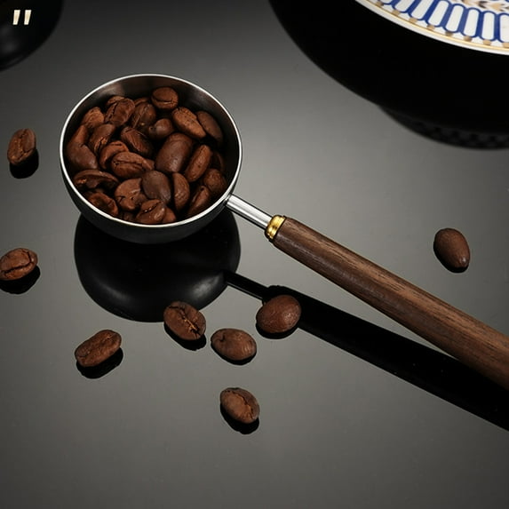 Rkxzt Coffee Spoon - Vintage Walnut Wood Handle,Stainless Steel Coffee Scoop ,Stainless Steel Tea Scoopand Seasoning Spoons (1,Rose Gold,2g Capacity)