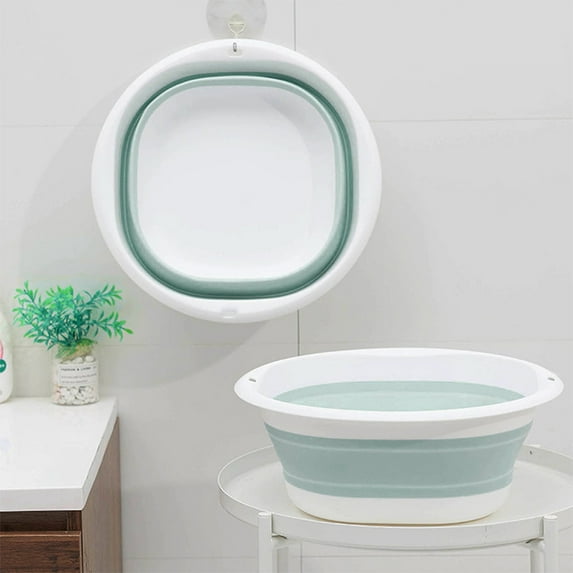 Rkxzt Collapsible Wash Basin,Portable Washing Basin,Foldable Dish Tub Square,Space Saving Plastic Washtub for Dishing,Fruit,Camping,Laundry,Hiking & Home