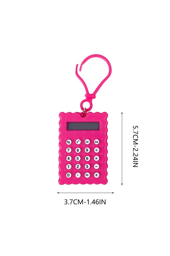 Computer,Mini Calculator Keychain 8-Digit LCD Portable Basic Standard PS Candy Color 1 Count,Office Stationery