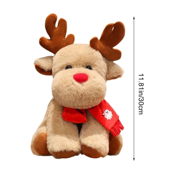 Rkxzt Cotton Elk Doll Christmas Deer Doll Plush Stuffed Animal Toy Brown 12 Inch Soft Cotton Pillow Gift,Holiday Products|Cotton,Brown