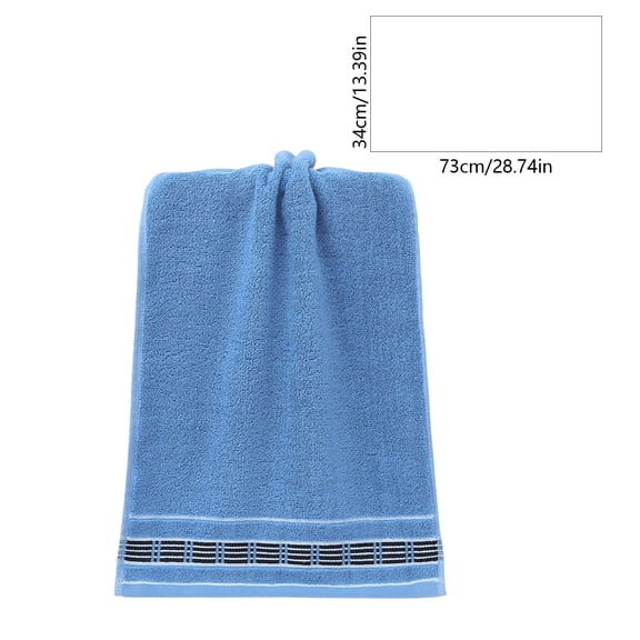 Rkxzt Cotton Towel Quick Drying Absorbent Hand Towel for Bathroom Gym Shower Hotel Spa 13.39x28.74 Inch Blue Yellow Gray Beige Bedding|Cotton,Blue
