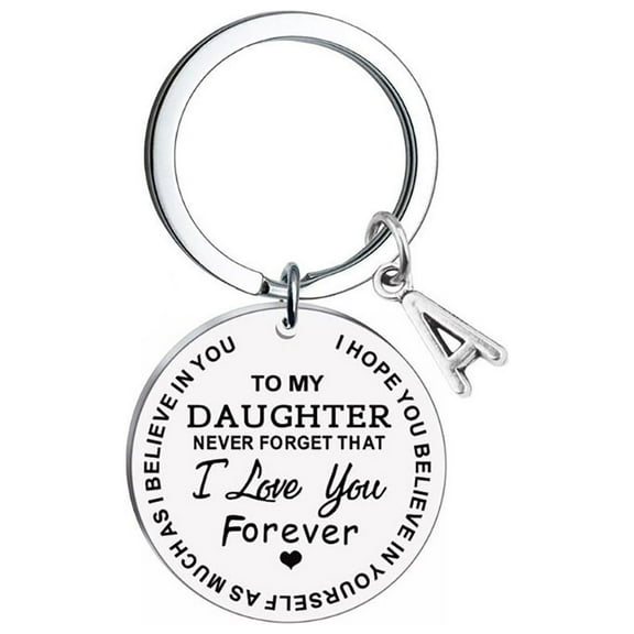 Rkxzt DIY To My Daughter Stainless Steel Keychain - Custom Last Name Keychain, Personalized 26 Letter Keyring, Sentimental Gift for Daughter on Clearance
