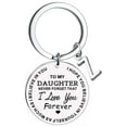 thumbnail image 1 of Rkxzt DIY To My Daughter Stainless Steel Keychain - Custom Last Name Keychain, Personalized 26 Letter Keyring, Sentimental Gift for Daughter on Clearance, 1 of 4
