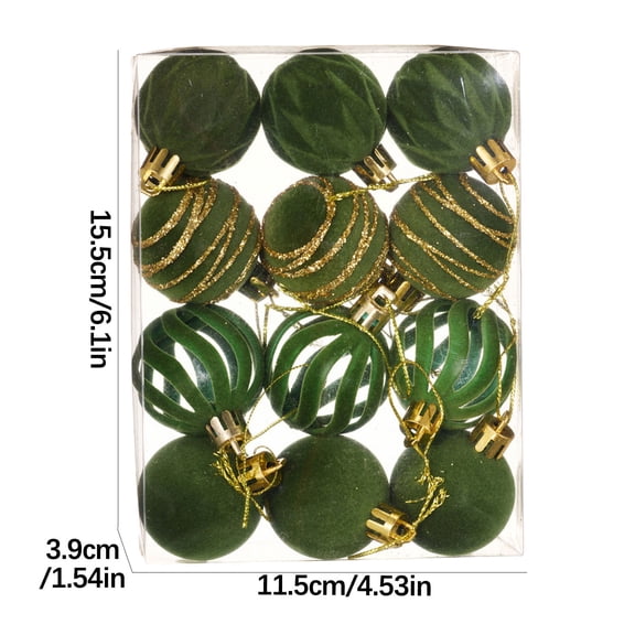 Rkxzt Decorative Ball,Velvet Flocked Christmas Tree Ornaments 12 Pcs Brown Plastic Hanging Balls 1.57 Inch Decorations,Christmas Decoration