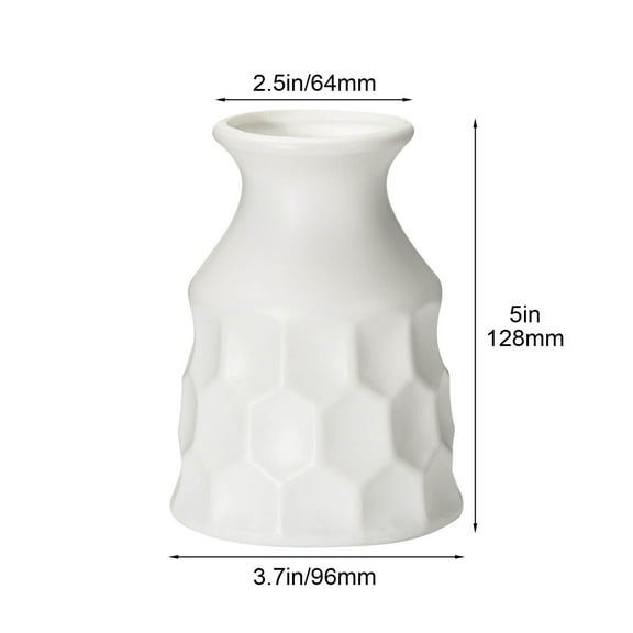 Rkxzt Decorative Containers Plastic Flower Vase for Home Decor 5 Inch Tall White Decorative Vase for Bouquets and Shelf Display Home Decor|Plastic,White