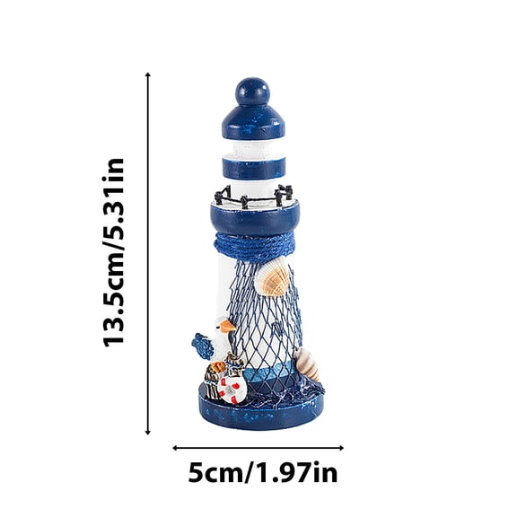 Rkxzt Decorative Crafts Sea Wind Wooden Mini Lighthouse Ornament Nautical Home Decor Craft Gift for Shelves Home Decor|Wood