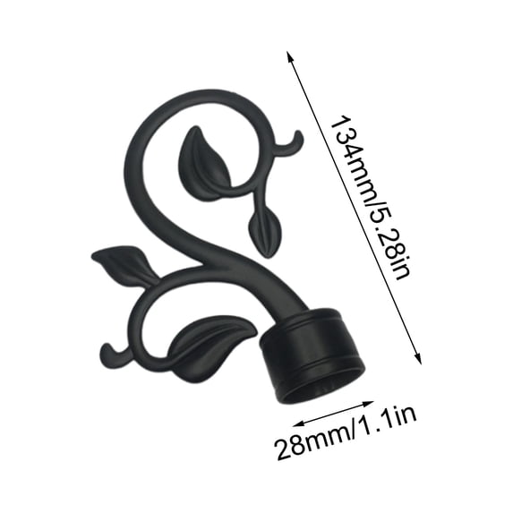 Rkxzt Decorative Curtain Rod Finials - Set of 2 Leaf-Shaped Ends for 28mm Diameter Rods