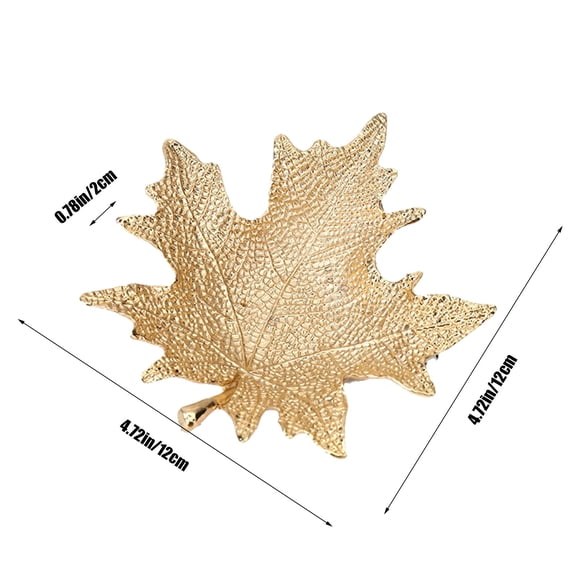 Rkxzt Dinner Plate Maple Leaf Tray Alloy Orange Decorative Serving Dish 12x12cm Jewelry Fruit Storage Home Dining Table Decor,Kitchen Utensils Gadgets