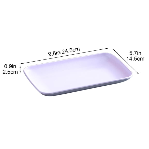 Rkxzt Dinner Plate,Square Plastic Serving Tray 24.5x14.5x2.5cm Hot Pot Barbecue Snack Plate,Plates|Plastic,Purple