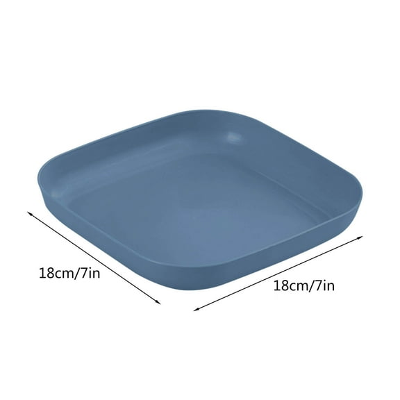 Rkxzt Dinner Plate,Square Serving Tray 18x18cm Large Capacity Snack Fruit Platter Food Tray,Plates|Plastic,Dark Blue