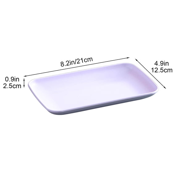 Rkxzt Dinner Plate,Square Snack Plates Plastic Serving Tray 21x12.5x2.5cm Large Capacity Fruit Platter,Plates|Plastic,Purple