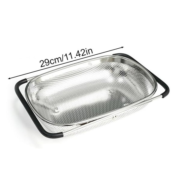 Rkxzt Drainer,Expandable Stainless Steel Sink Colander Basket 300mm-440mm Oval Mesh Strainer,Water Filters|Stainless Steel,Color