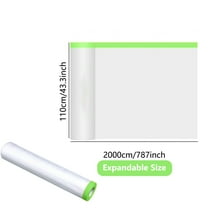 Rkxzt Dust Cover Disposable Plastic Drop Cloth Roll 66FT Self-Adhesive Clear Painter Tarp for Furniture Couch Floor Protection Household Tools|Plastic,Clear