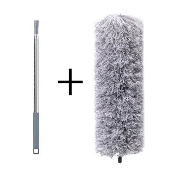 Rkxzt Duster Retractable Washable Curfved Microfiber Duster with 100"Stainless Steel Pole Flexible Head for Ceiling Cleaning Home Garden