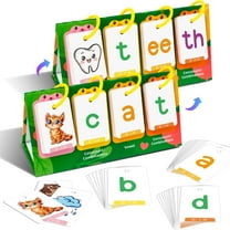 Rkxzt Early Learning Cards,Alphabet Phonics Flash Cards 80 Double Sided Learning Cards for Toddlers Words Building Games Educational Accessories,Early