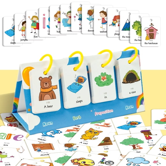 Rkxzt Early Learning Cards,Reading Flashcards 78 Cards Toddler Sentence Building Learning Charts Classroom Activity Phrase Training Table Chart,Early