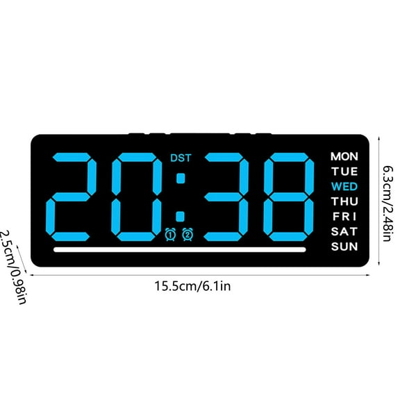 Rkxzt Electronic Clock,Digital Alarm Clock with LED Display Date Temperature Battery or Electric Powered,Home Office Furniture|Plastic,Blue