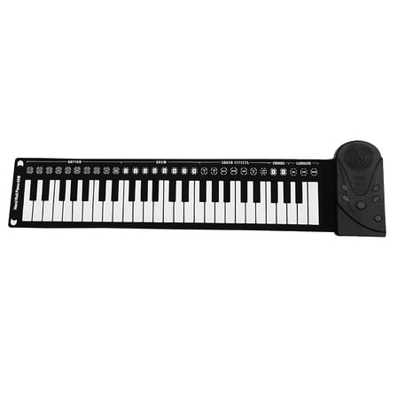 Rkxzt Electronic Organ,Portable 49 Key Roll Up Electronic Piano Keyboard with 16 Tones 6 Demo Songs Flexible Soft Rubber,Musical Instruments|Plastic,As