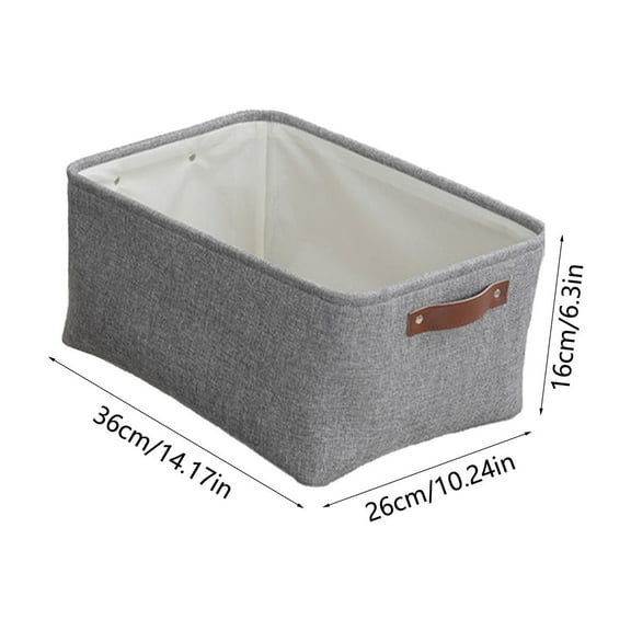 Rkxzt Fabric Storage Basket,Foldable Storage Basket Fabric Cloth Organizer with Handles 14x10x6 Inches for Home Clothing Toys,Storage Trunks|Cloth,Gray
