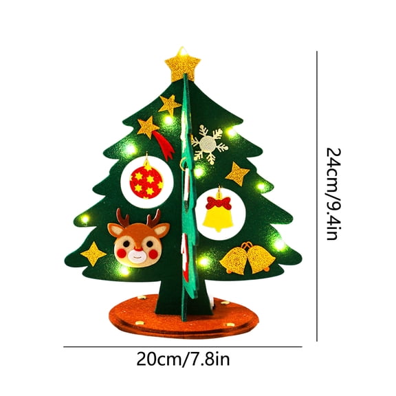 Rkxzt Felt Christmas Tree DIY Felt Christmas Tree for Kids with Removable Ornaments 9.5 Inch Interactive Activity Toy,Holiday Products