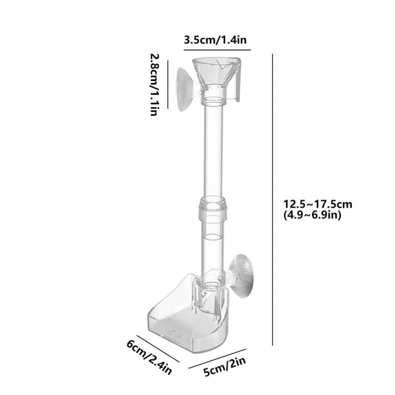 Rkxzt Fish Feeder Fish Feeder Set with Cleaning Brush for Aquarium Fish Tank Feeding Supplies 18cm Adjustable Tube Home Garden|Acrylic