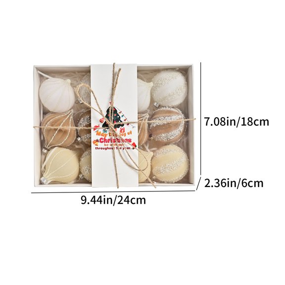 Rkxzt Flocking Christmas Balls,Hand Painted Christmas Ornaments Set 12 Count 6CM Multicolored Plastic Flocking Balls Holiday Tree Decorations,Holiday