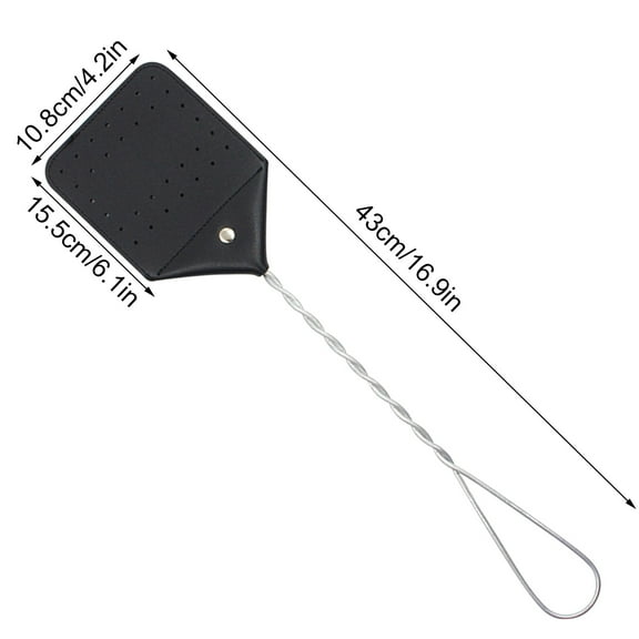 Rkxzt Fly Swatter Heavy Duty Leather Fly Swatter with 17.5 Inch Stainless Steel Handle Multi Pack Crack Proof Bend Proof Washable Tools/Office|Pu,Brown