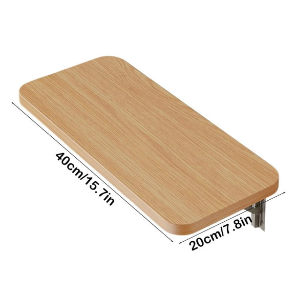 Rkxzt Foldable Wall Storage Rack,Wall Mounted Foldable Shelf Brown Wood and Iron Storage Board 15.74x7.87",Clothing Wardrobe Storage