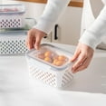 thumbnail image 1 of Rkxzt Fresh-Keeping Box 3 in 1 Refrigerator Fruit Vegetable Storage Containers with Draining Colander Lid 850ml 1750ml 3300ml Set Home Storage|Plastic, 1 of 8