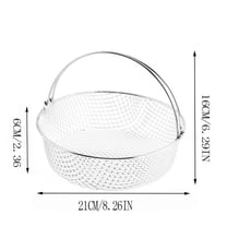 Rkxzt Fryer Basket 304 Stainless Steel Air Fryer Basket with Double Handle Round Mesh Rack Steamer Dehydrator 12 Inch Kitchen Supplies|Stainless