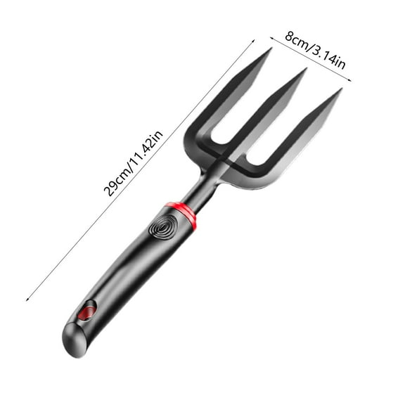 Rkxzt Hardened Steel Three-Tine Garden Fork Quenched Steel Garden Hand Fork 3 Tine Tool for Planting Weeding and Cultivation 11.42 Inch Black Household