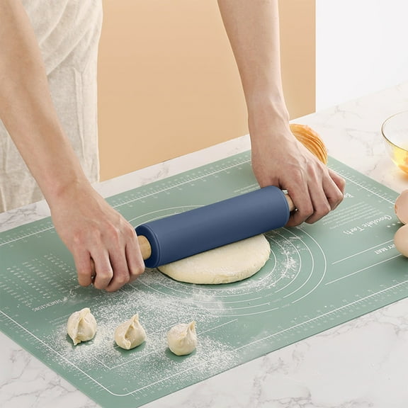 Rkxzt High Temperature Washable Kneading Mat-Non-Stick Rolling Mat for Kneading Dough,Thickened Mould Board,Rolling Pin for Baking and Cooking