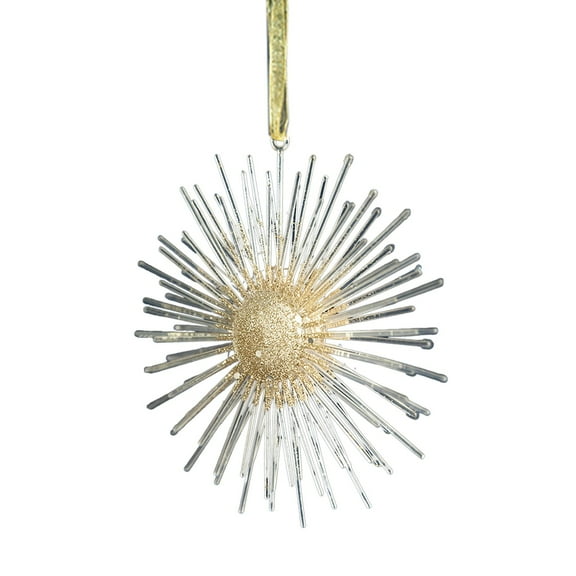 Rkxzt Holiday Decorations Christmas Tree Ornaments Hanging Sun Decoration Shatterproof Acrylic 5.1 Inch Gold White 1 Piece Home Decoration|Plastic,Gold