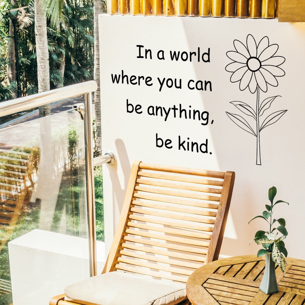 Rkxzt Inspirational English Slogan Sunflower Wall Stickers,Bedroom & Commercial Place Decor,Motivational Wall Art for Home & Office Beautification