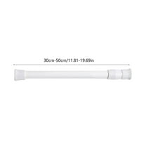Rkxzt Iron Pole Adjustable Tension Curtain Rod Spring Loaded No Drill Shower Window Cabinet Closet White 30-40cm 1.3cm Diameter Storage &