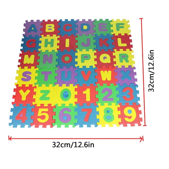 Rkxzt Jigsaw Puzzle 36-Piece Foam Alphabet and Number Puzzle Mat Educational Toy for Kids 6x6 cm Home & Garden|Foam,Multicolor