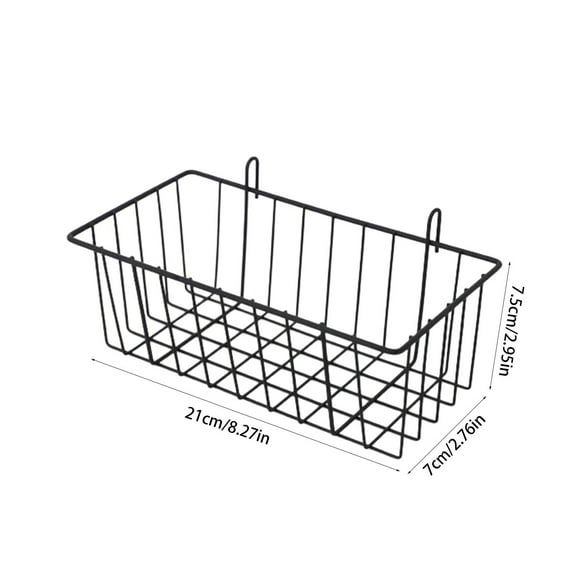 Rkxzt Kitchen Racks,Iron Wall Hanging Shelf with Glass Basket for Kitchen or Bathroom Storage 9.06 x 2.95 Inches,Other Decoration|Iron,Black