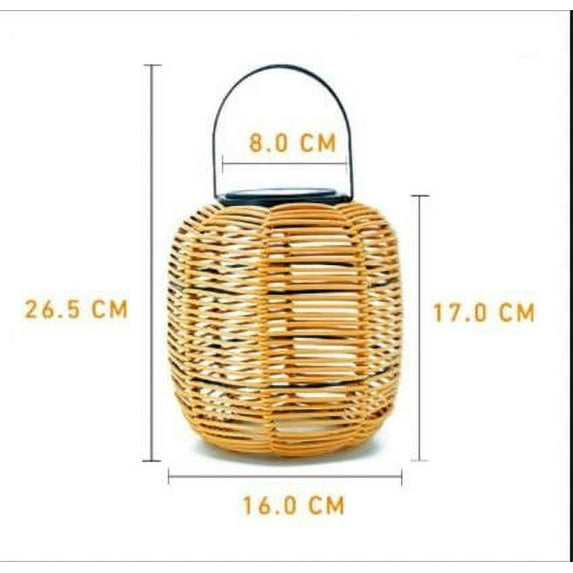 Rkxzt Landscape Decoration Crafts Solar Rattan Pendant Light Hand-Woven Bamboo Hanging Lantern Fixture Outdoor Patio Yard Decoration Vintage Style Home