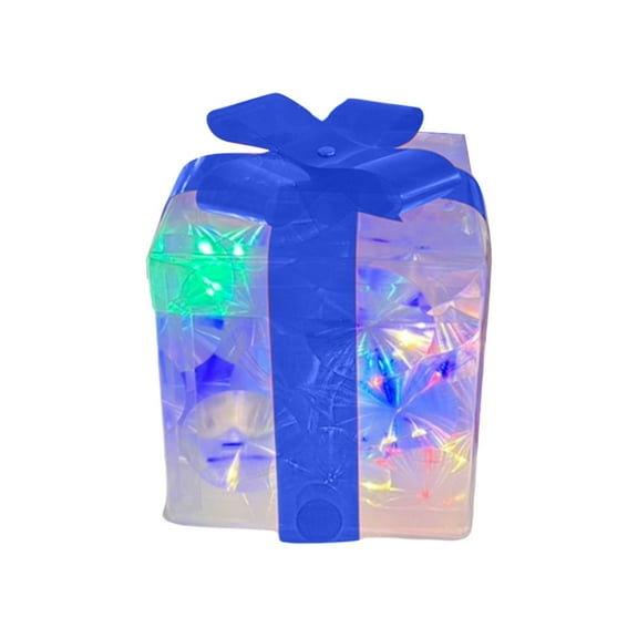 Rkxzt Lantern Box LED Light Up Christmas Present Box Decorations with Red Bow and Snowflake Pattern Set of 3 Nesting Gift Boxes Home Garden