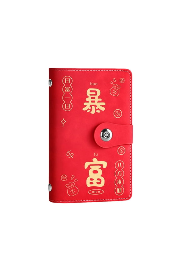 Binders Get Rich Savings Book Cash Savings Book Wallet Organizer Magnetic Snap Lock Storage Holder for Money Coins Budgeting Tracker Red PU