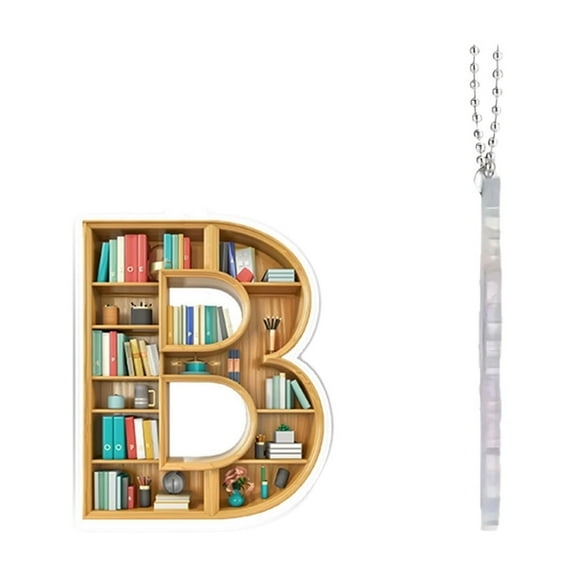 Rkxzt Letter Pendant 26 Letter Acrylic Keychain Pendant for Books Colorful Alphabet Bookshelf Pattern Decorative Accessory Home Decor|Acrylic,Colour