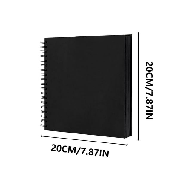 Rkxzt Loose-Leaf Photo Album,DIY Scrapbook Album Loose Leaf 17.5x17.5 Inch 40 Pages Photo Album Wedding Baby Memory Book,Office & Stationery|Plastic,Black