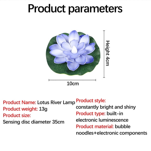 Rkxzt Lotus Lantern LED Floating Water Induction Lamp Night Light for Pools and Gardens, 6-Pack Home Garden