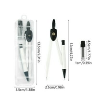 Rkxzt Metal Compasses,Metal Drawing Compass Set with Ruler and Fine-Tuning Knob 5-30cm Circles Geometry Tool 1 Piece,Office Storage