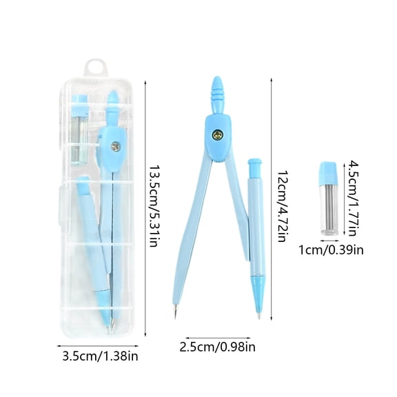 Rkxzt Metal Compasses,Metal Drawing Compass Set with Ruler and Fine-Tuning Knob 5-30cm Circles Geometry Tool 1 Piece,Office Storage &