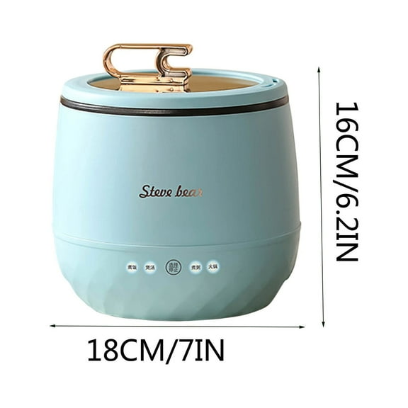 Rkxzt Metal Rice Cooker Mini Multifunctional Cooker 1.8L Electric Pot for Rice Soup Steaming with Timer Non-Stick Coating Kitchen Supplies|Metal,Sky Blue