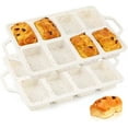 thumbnail image 1 of Rkxzt Mini Loaf Pans Silicone, Nonstick Small Bread Pans for Baking, Tiny Meatloaf Pan with Metal Reinforced Frame 8 Cavity (Cream), 1 of 4