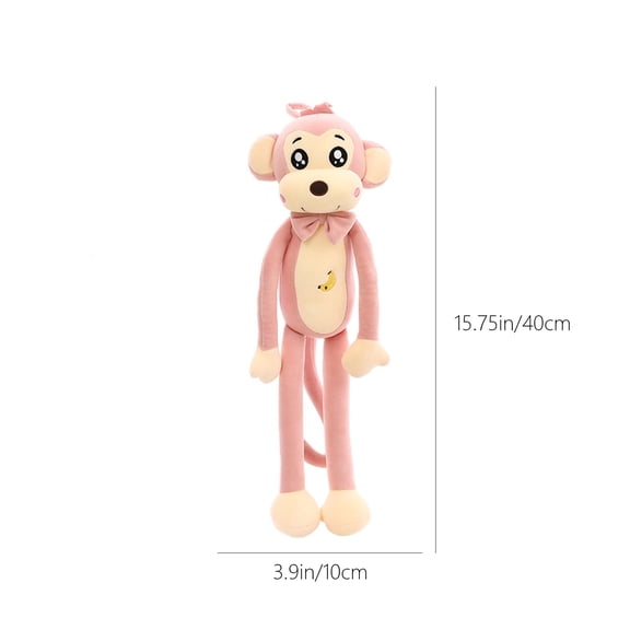 Rkxzt Monkey Doll Long Arm Monkey Doll Plush Toy Pink 15.75"Soft Stuffed Animal Gift for Kids,Blankets Throws