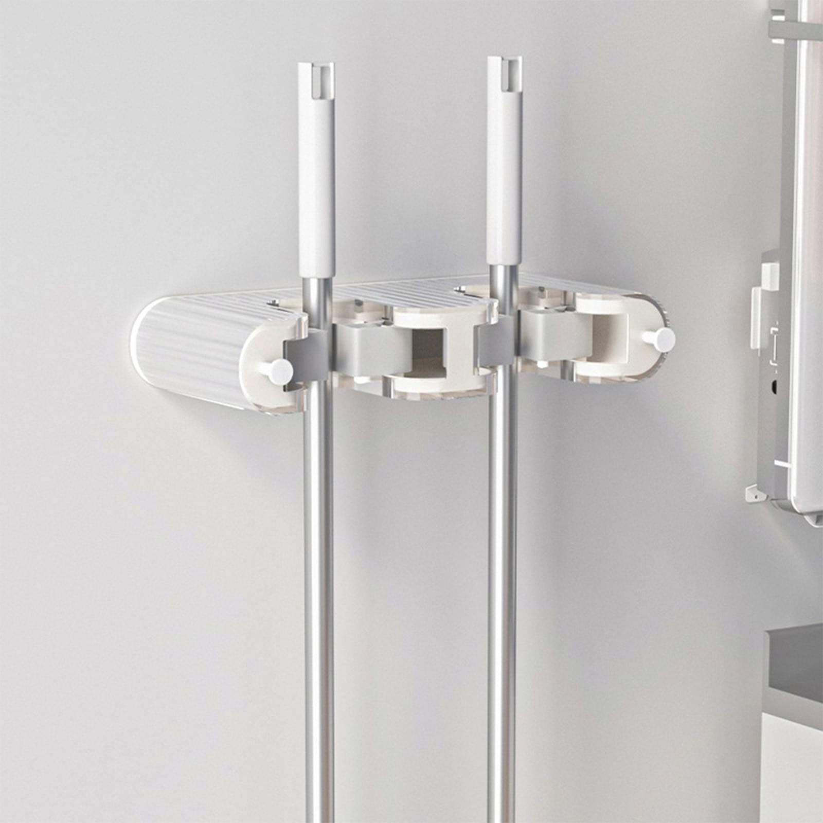 Rkxzt Mop and Broom Wall Rack Organizer, Heavy-Duty Wall-Mounted ...