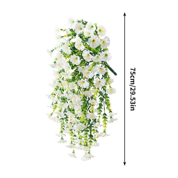 Rkxzt Morning Glory Wall Hanging,Fake Flower Hanging Basket Wall Decor with 75cm Rod Morning Glory Vines for Living Room Ceiling,Home Decor|Plastic